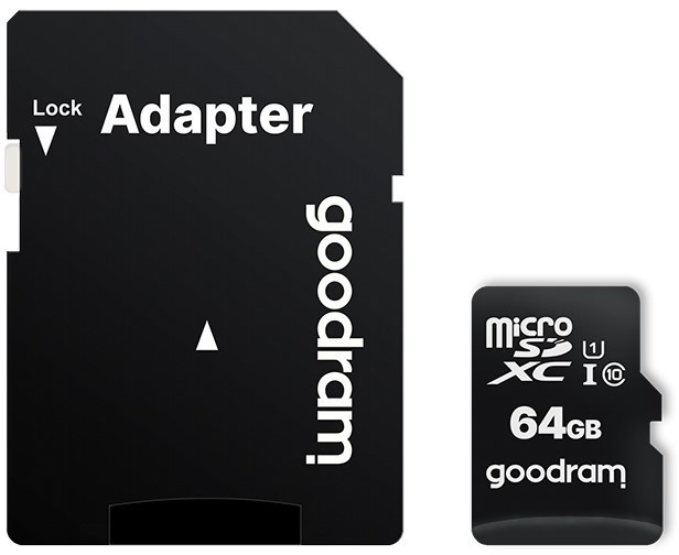 GOODRAM 64GB microSDXC class 10 UHS I + adapter