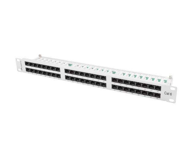 Patch panel Lanberg Patch Panel 48 port 1U 19'' kat.6 UTP szary