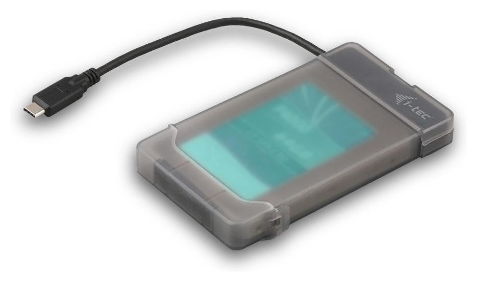 Obudowa do dysków twardych i-tec MySafe USB-C 3.1 Gen. 2 Easy zewnętrzna obudowa na dysk 2,5'' 9,5mm SATA I/II/III HDD SSD czarny, transfer do 10 Gbps
