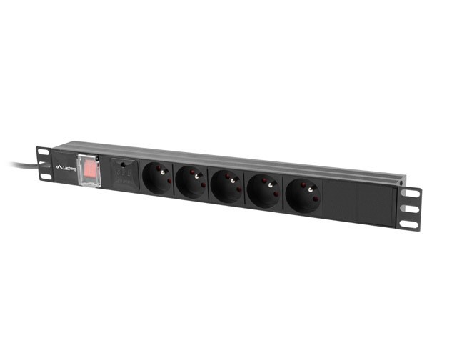 Lanberg listwa zasilająca rack PDU 19'' 1U 16A 5x PL 2m czarna