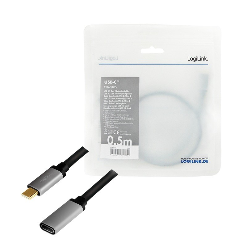 LogiLink USB 3.2 USB-C M/F 0.5 m