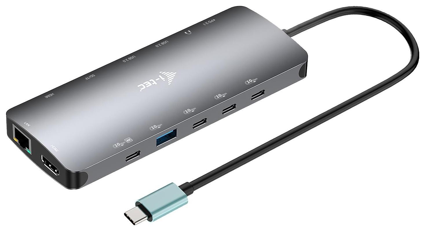 i-tec USB-C Metal Nano 3x Display Docking Station 2x HDMI 1x USB-C video LAN Audio Czytnik kart Power Delivery 140W