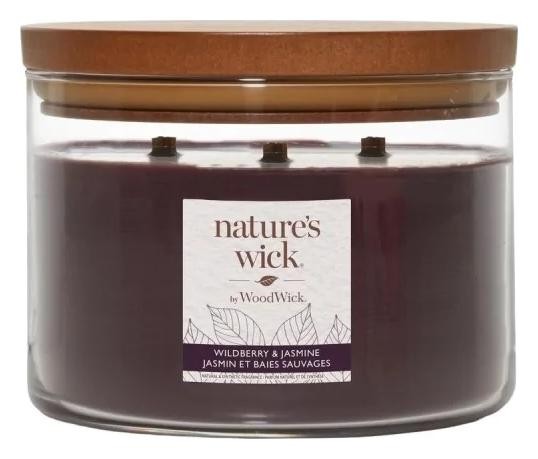 Świeczka duża Nature's Wick Wildberry & Jasmine Duża Świeca 433g