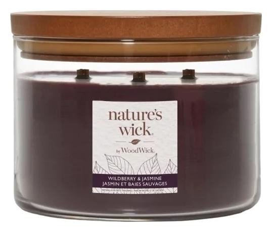 Świeczka duża Nature's Wick Wildberry & Jasmine Duża Świeca 433g
