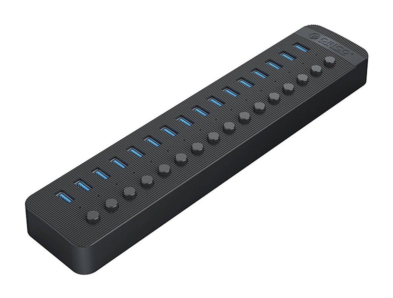 Orico 16x USB-A 3.0 z włącznikami - czarny