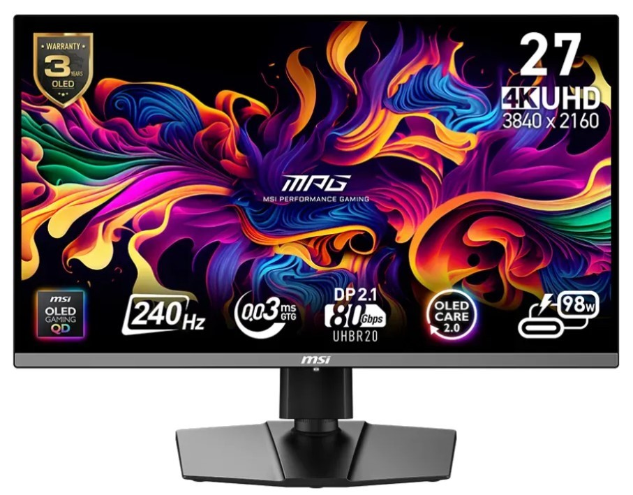 MSI MPG 272URX - 240Hz | 4K | 26,5'' | Tandem QD OLED | 0,03ms