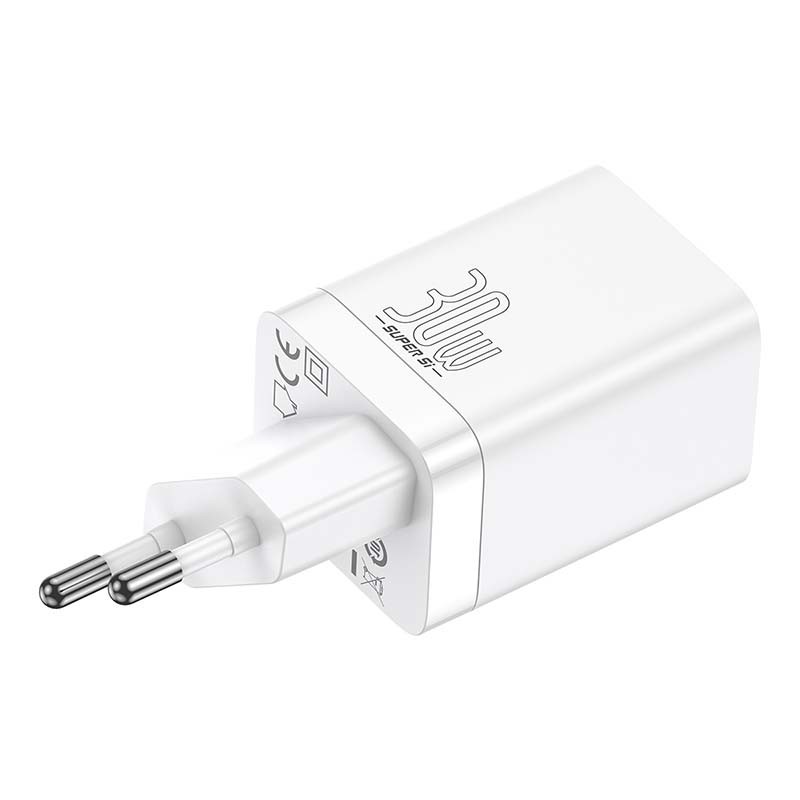 Baseus Super Si Pro Quick Charger USB + USB-C 30W (biała)