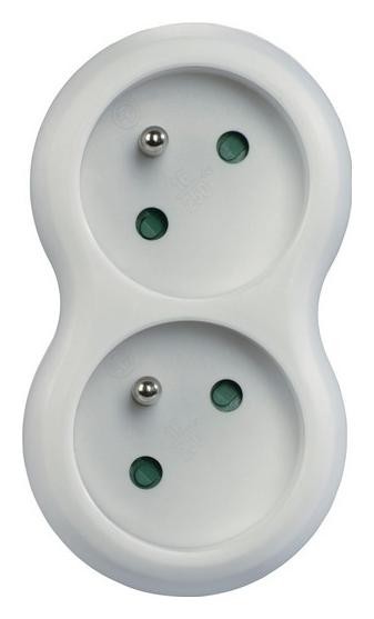 Hama Adapter gniazdo sieciowe 2 wejścia