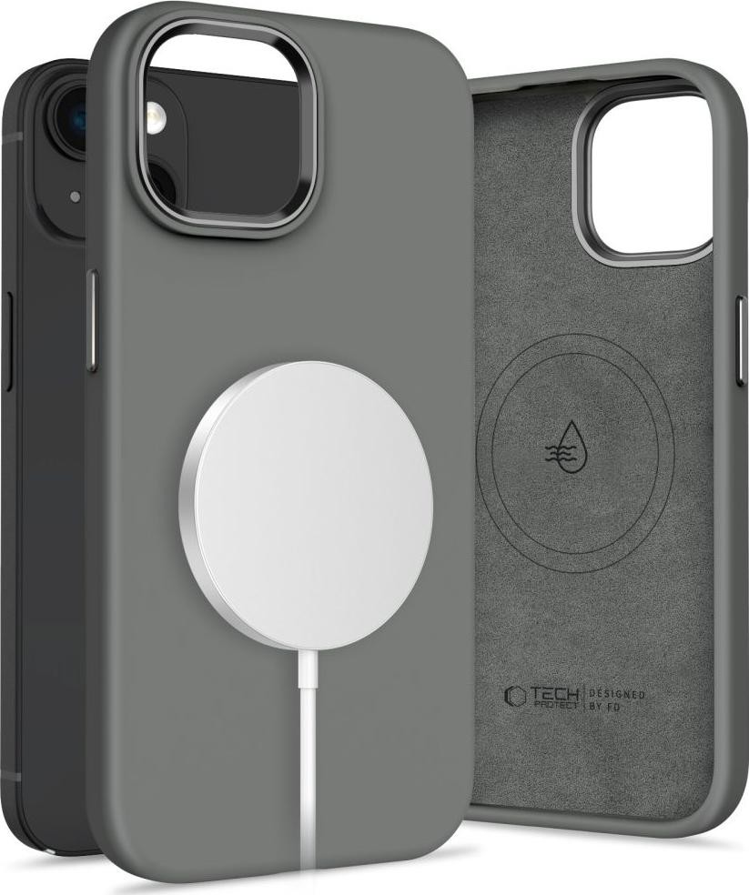 Etui typu plecki Tech-Protect Silicone Pure MagSafe do iPhone 15 szary