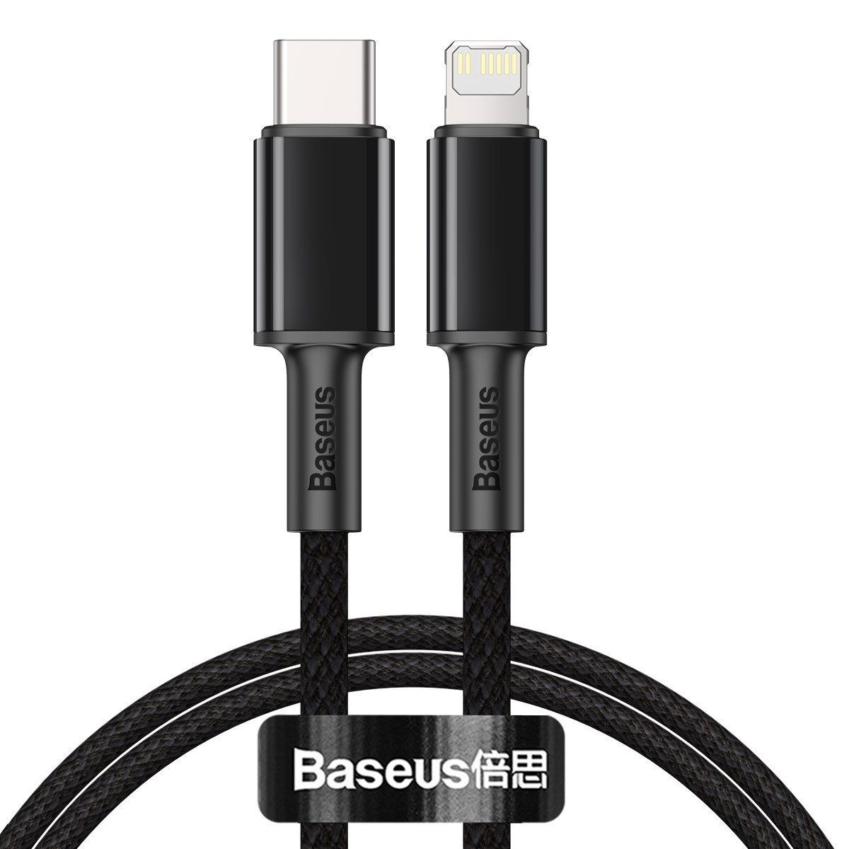 Baseus High Density Braided USB-C do Lightning, 20W, 5A, PD, 2m (czarny)