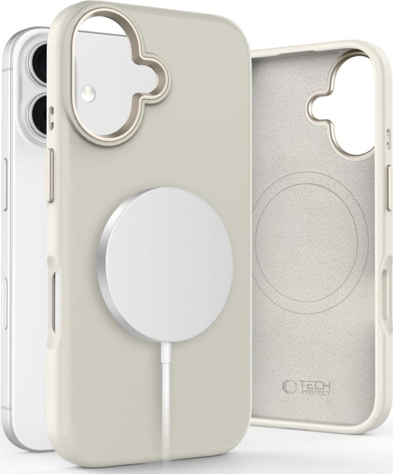 Etui typu plecki Tech-Protect Silicone Pure MagSafe iPhone 16 beżowy