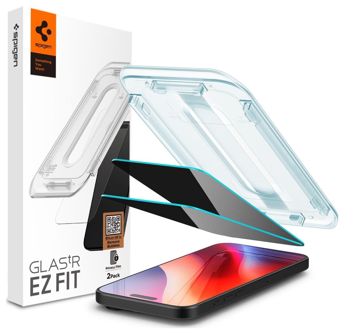 Spigen GLAS.TR ”EZ FIT” 2-Pack iPhone 16 Pro Max / 17 Pro Max privacy