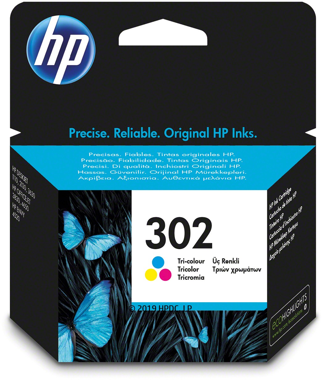 Oryginał HP 302 trikolor F6U65AE Instant Ink