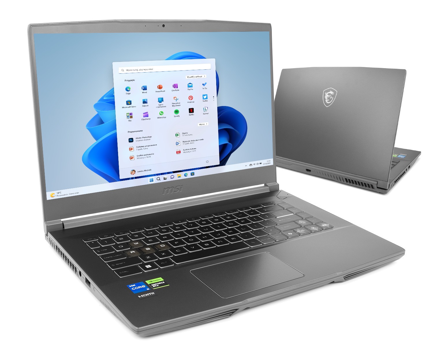 MSI Thin 15 B12VE-2431PL - i5-12450H | 15,6'' | 16GB | 512GB | Win11 | RTX 4050