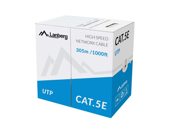 Lanberg kabel LAN UTP 100Mb/s 305m linka CCA szary