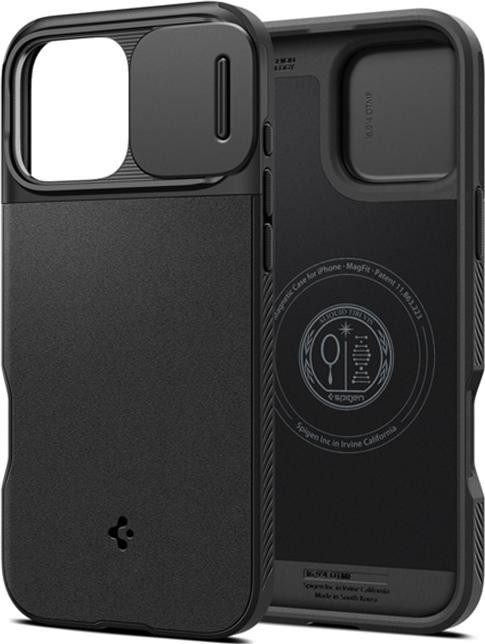 Etui typu plecki Spigen Optik Armor Mag MagSafe iPhone 16 Pro czarny