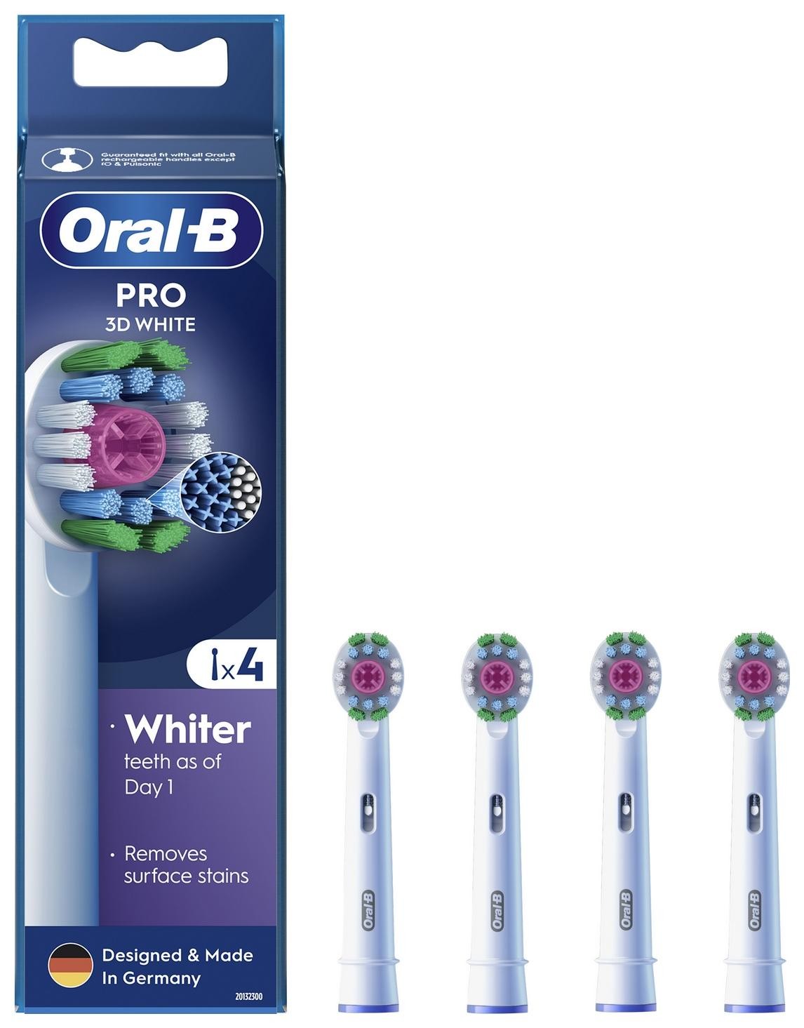 Końcówki do szczoteczek Oral-B Pro 3D White 4 szt. biały