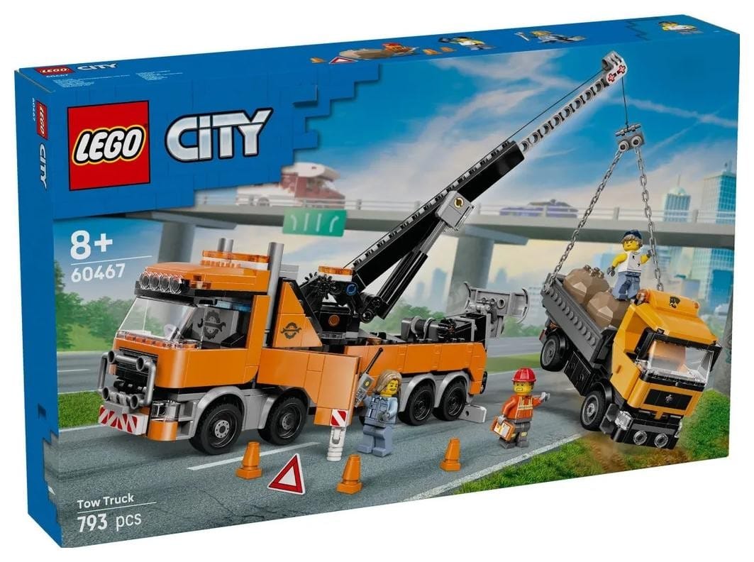 Klocki konstrukcyjne LEGO City 60467 Wóz holowniczy z dźwigiem