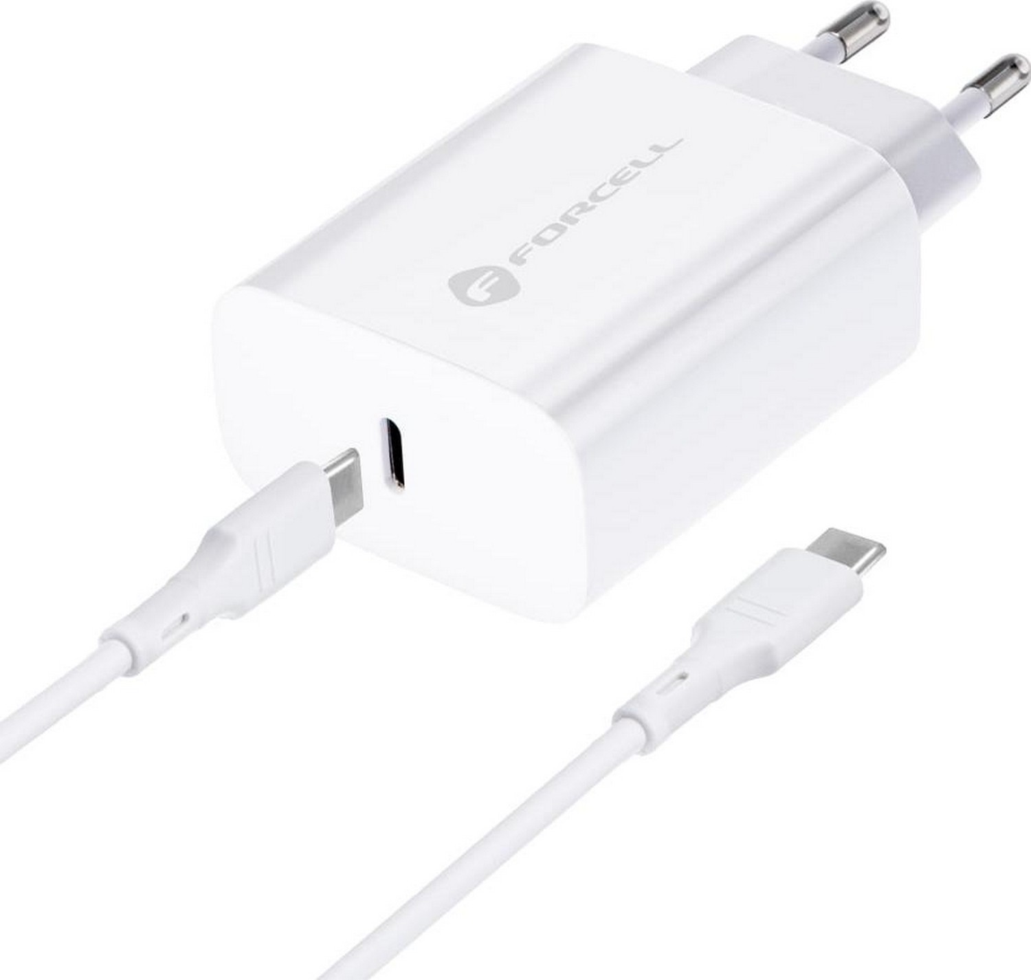 FORCELL F-ENERGY TFK-TC-25WPD Typ C + kabel Typ C do Typ C PD Q.C 3A 25W biała