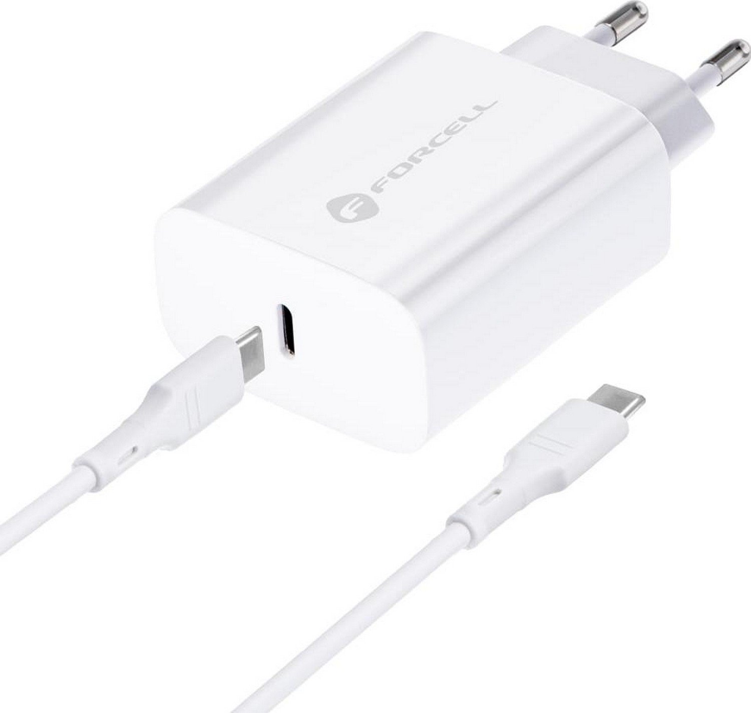 FORCELL F-ENERGY TFK-TC-25WPD Typ C + kabel Typ C do Typ C PD Q.C 3A 25W biała