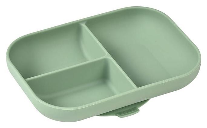 Talerz Beaba Trójdzielny Talerz z Przyssawką Sage Green zielony