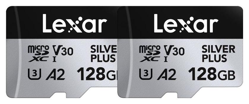 Lexar 128GB microSDXC Professional SILVER Plus UHS-I A2 V30 U3 4K- 2 szt.