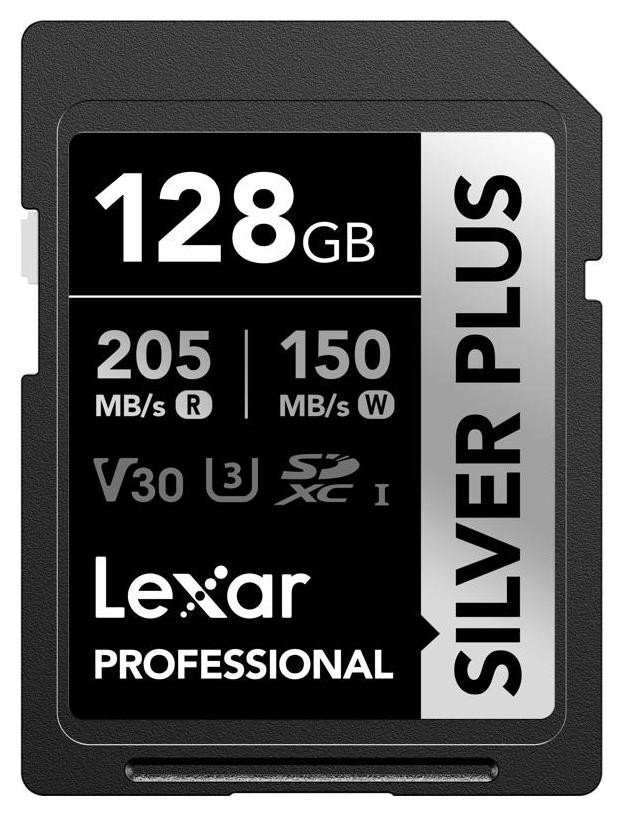 Lexar SDXC 128GB Professional SILVER Plus UHS-I U3 A2 4K V30