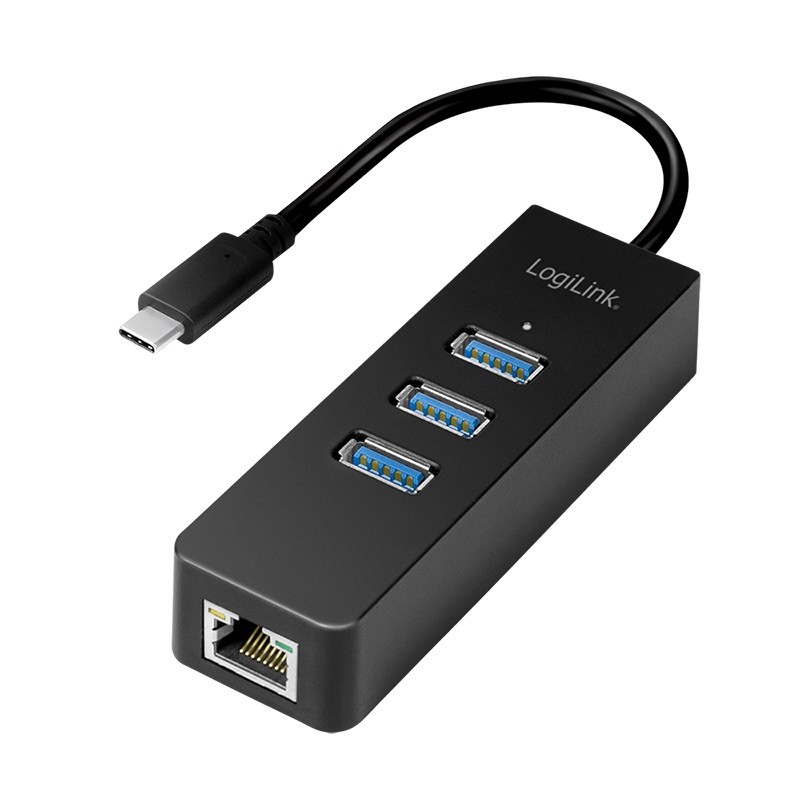 Pasywny LogiLink 3-portowy USB-C z gigabit