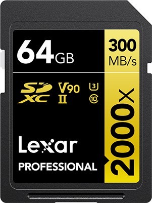Lexar SDXC 64GB Professional 2000x UHS-II U3 ( 260/300 MB/s )