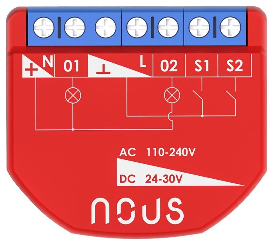NOUS smart Switch Module B3Z ZigBee (2 channels, with PM)