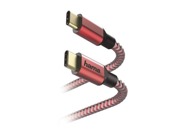 HAMA USB-C - USB-C REFLECTED 1,5m czerwony