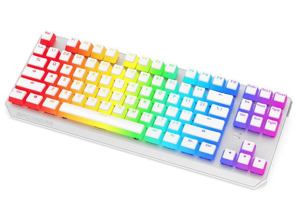 SPC GEAR GK630K Onyx White Tournament Kailh Brown RGB