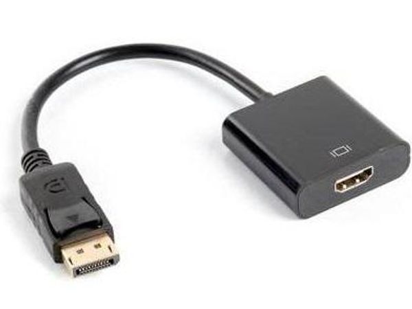 LANBERG Adapter Displayport (M) -> HDMI (F) 10cm AD-0009-BK