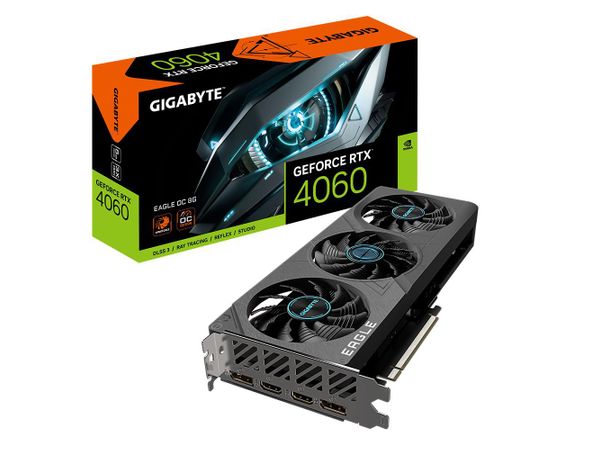 GIGABYTE GeForce RTX 4060 EAGLE OC 8G GDDR6 128bit 2DP/2HDMI GV-N4060EAGLE OC-8GD