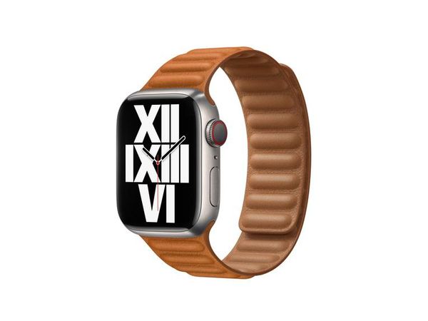 APPLE Pasek Apple Watch 41mm Golden Brown Leather Link - S/M