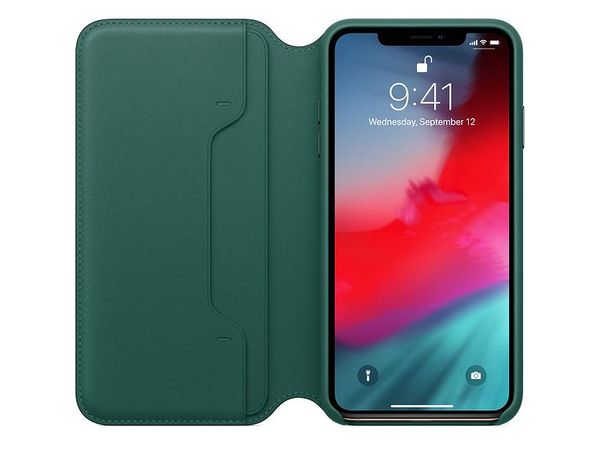 Etui Leather Folio do iPhone XS Max zielone