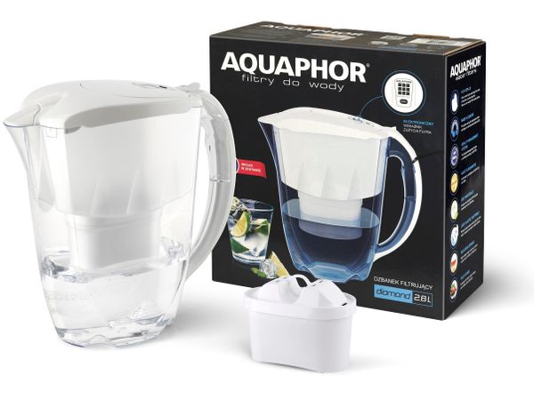 AQUAPHOR Dzbanek filtrujący DIAMOND 2,8l (biały)+ wkład B100-25 Maxfor