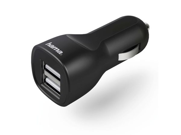HAMA Ładowarka samochodowa USB (2Xusb) 12V 2,4A