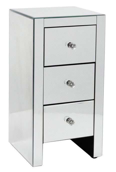 Szafka nocna lustrzana Glamour z trzema szufladami