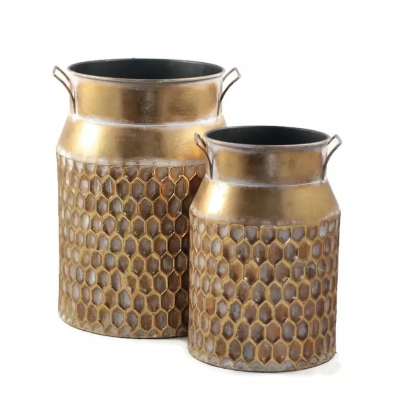 Zestaw dwóch donic metalowych w kolorze postarzanego złota