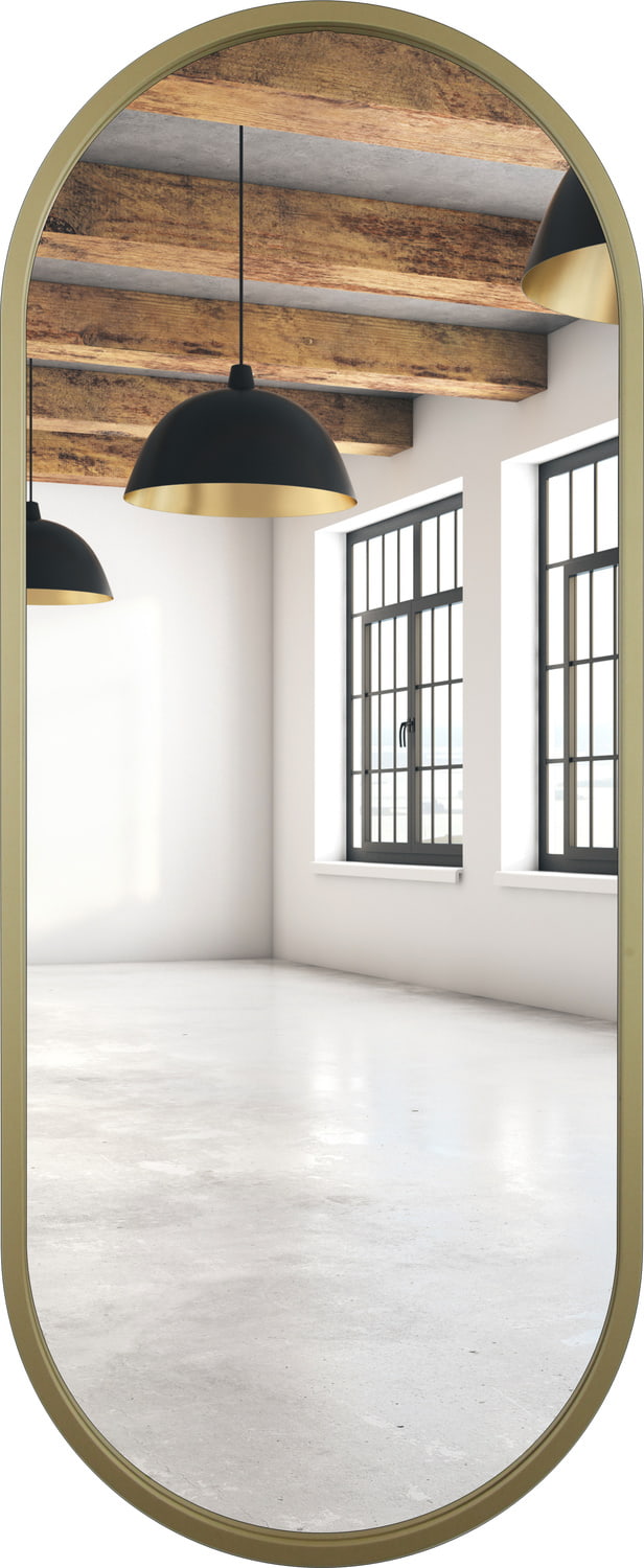 Lustro owalne złote rama MDF 50x115cm