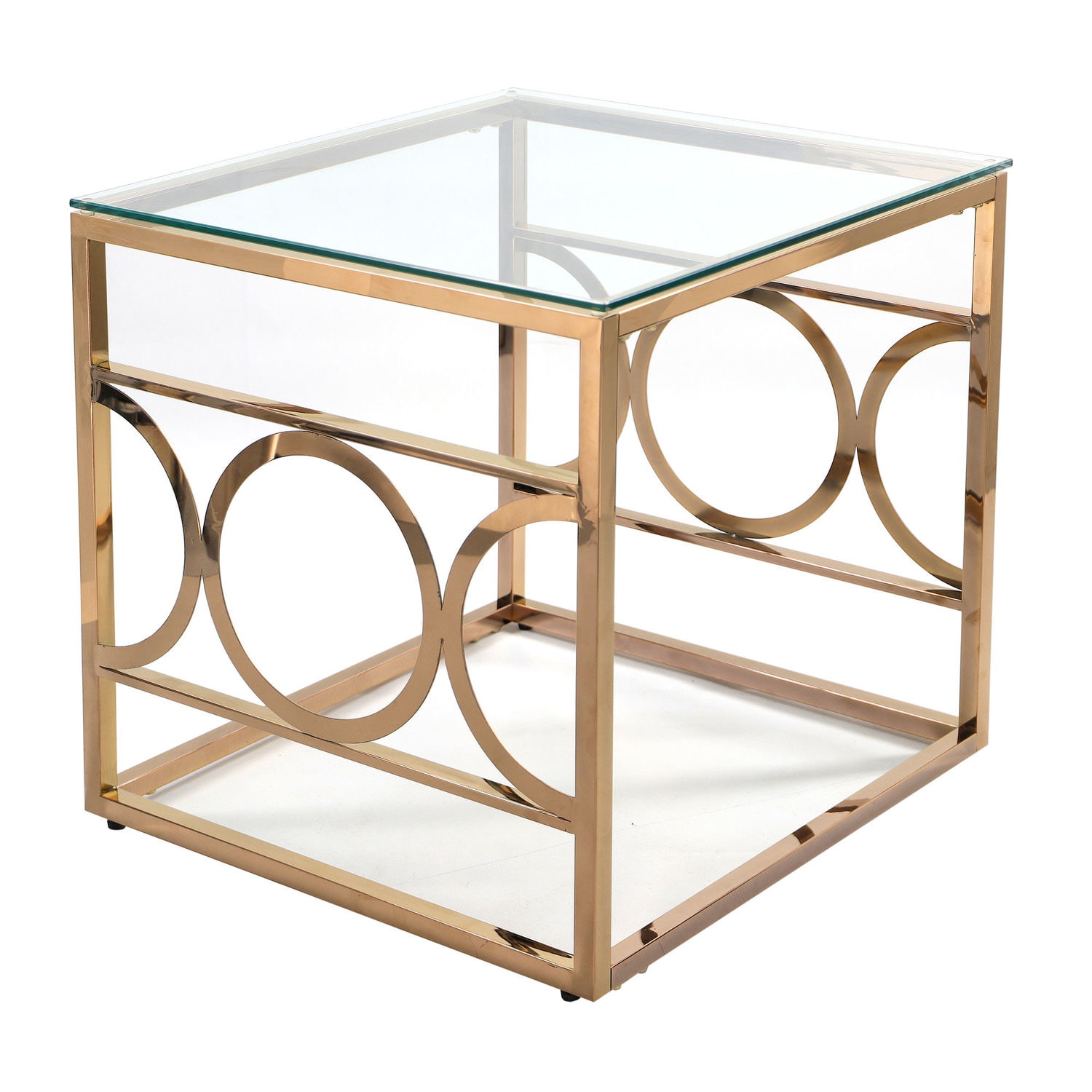 ŁAWA LUSTRZANA GLAMOUR STAL CHROMOWANA RÓŻOWA