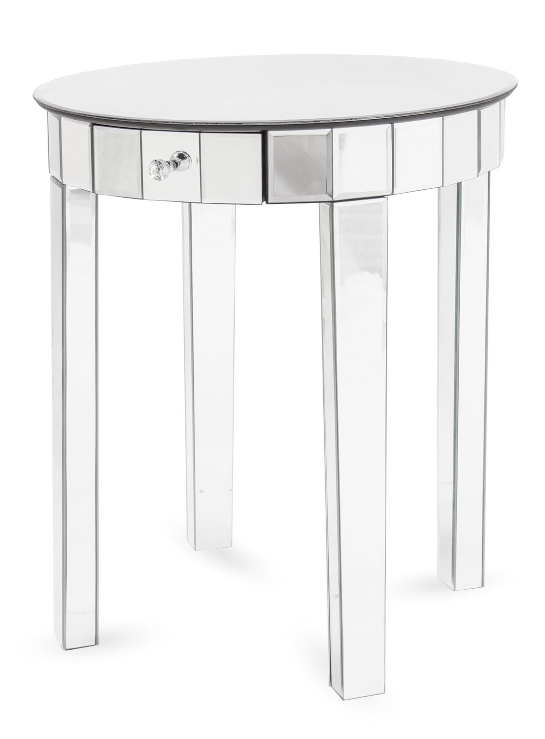 Stolik chromowany srebrny z jedną szufladą 69cm