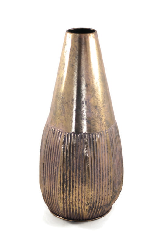 Wazon metalowy w kolorze postarzanego złota vintage 59cm