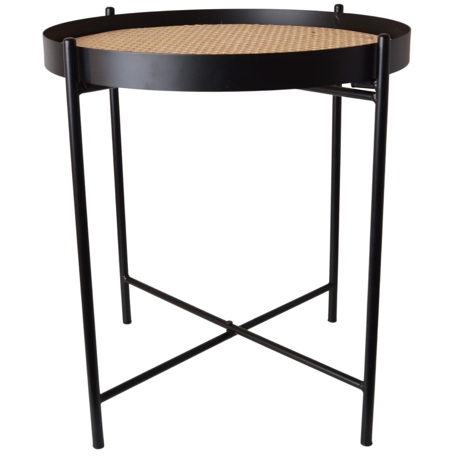 Stolik na czarnym metalowym stelażu 41x41x45cm