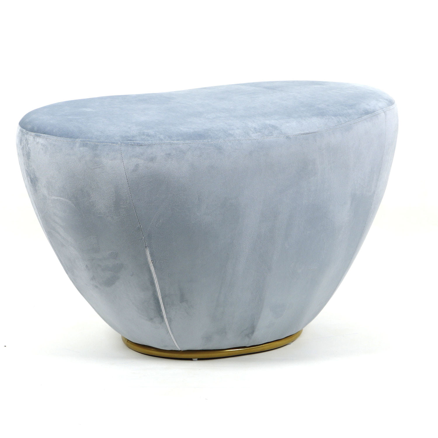 Puf Delia szary na złotej podstawie welurowa