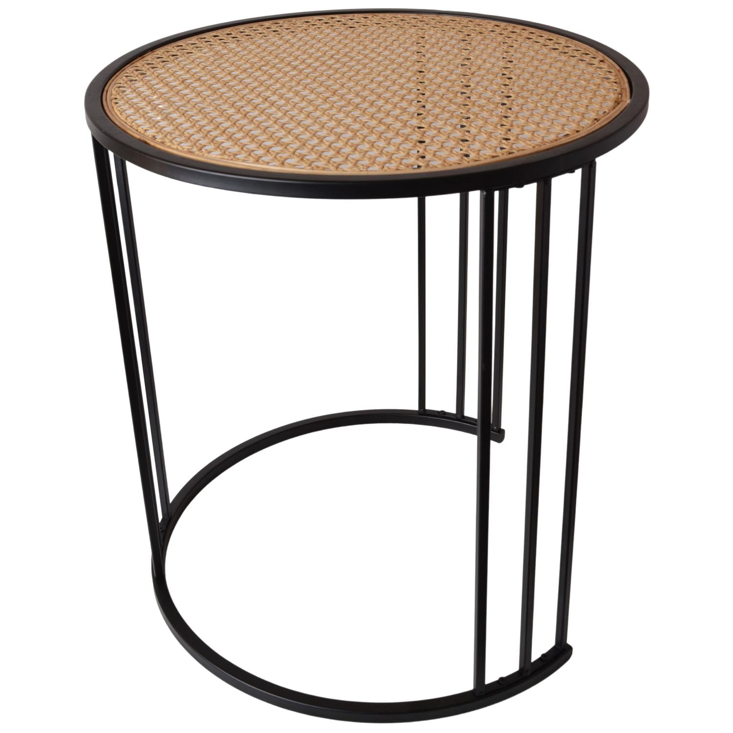 Stolik na czarnym metalowym stelażu 45x45x47cm