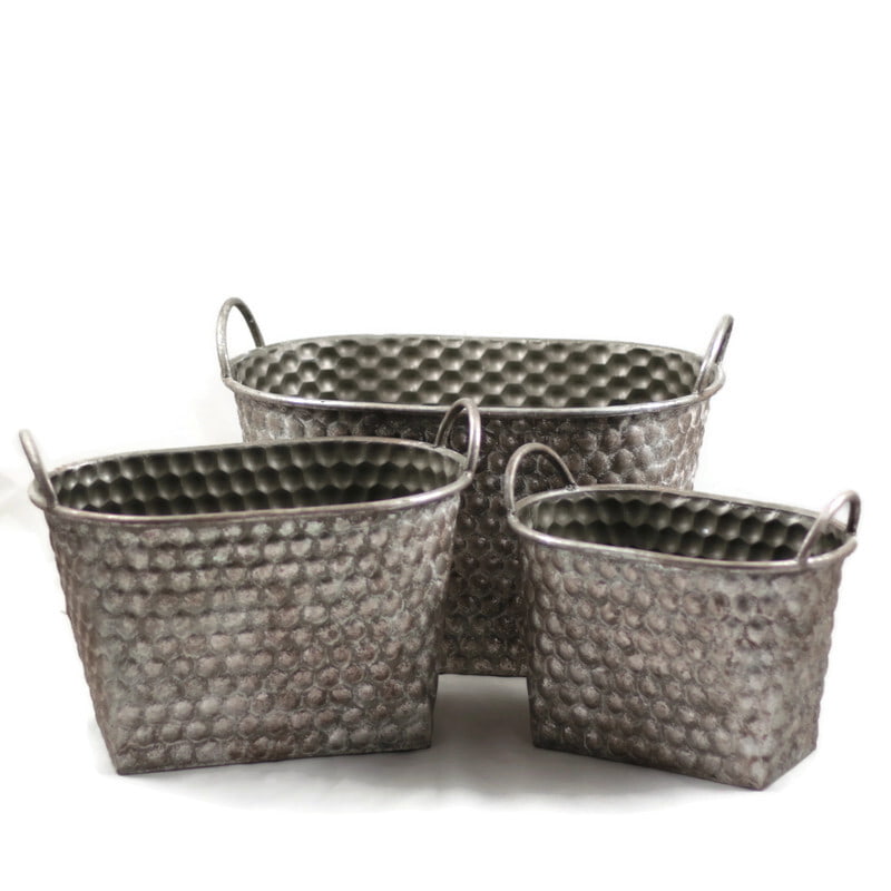 Zestaw donic metalowych w kolorze srebrnym