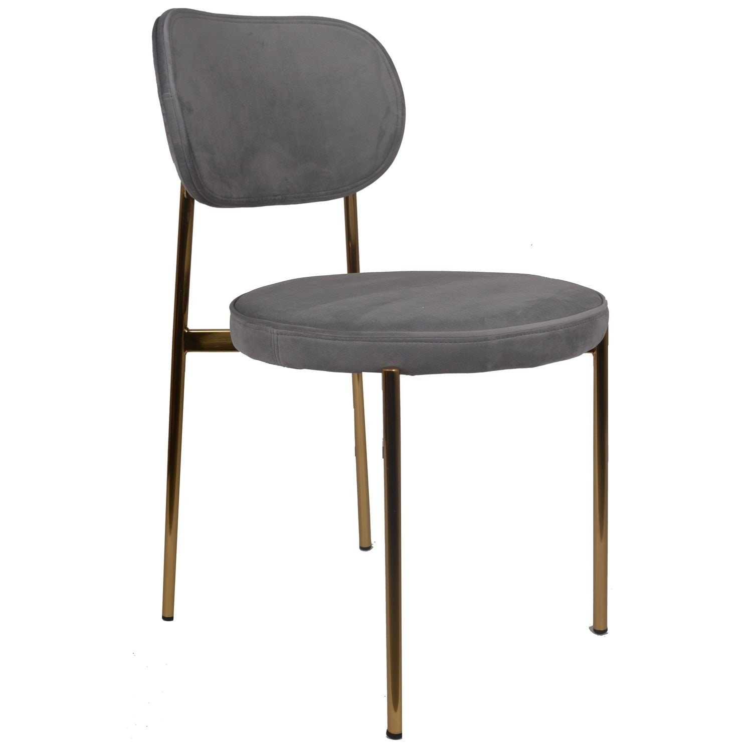 Krzesło welurowe w kolorze szarym na złotych metalowych nogach