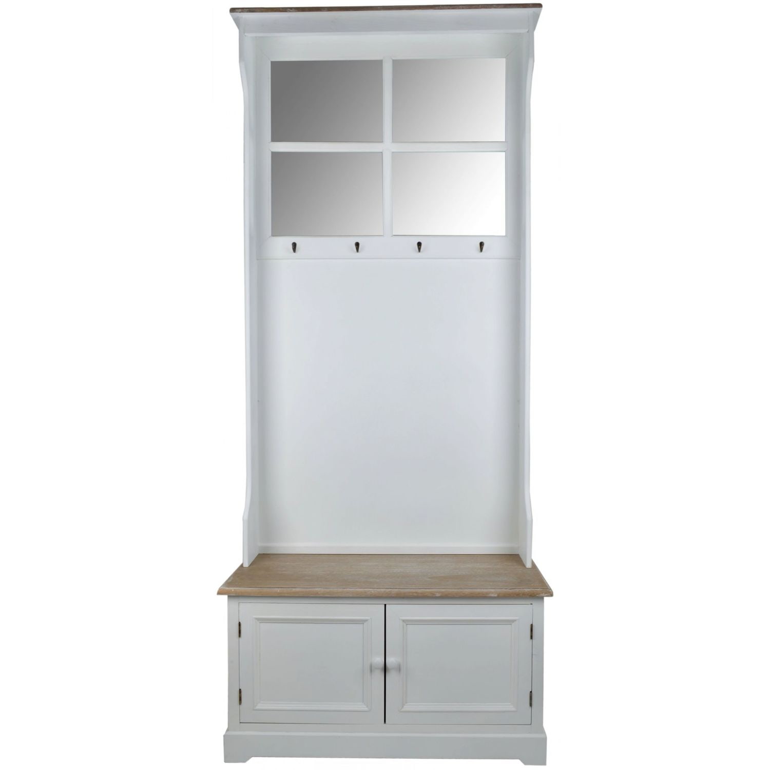 Szafka z lustrem i wieszakami w kolorze białym 160cm